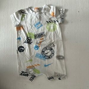 Nike White Romper with Colorful Graphic Print